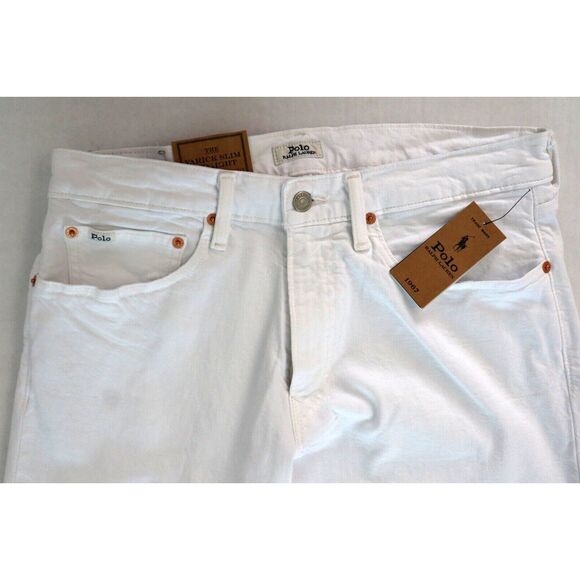 Polo Ralph Lauren Men's Sz 32x32 White Varick Slim Straight Denim Jeans - Picture 3 of 10